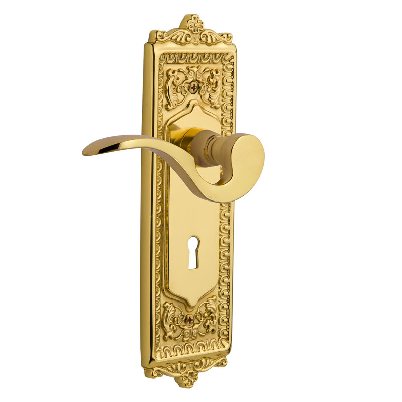 Assiette à œuf avec jeu de serrures et trou de serrure décoratif, Laiton poli