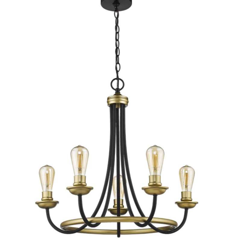 5 - Light Classic / Traditional Chandelier, Matte Gold