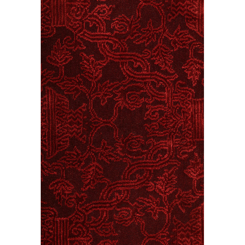 Rug & Kilim’S European Style Rug In Burgundy With Floral Patterns, Retangle 37' x 52'