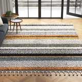 Northborough Moroccan Machine Woven Orange/Yellow/Grey Area Rug