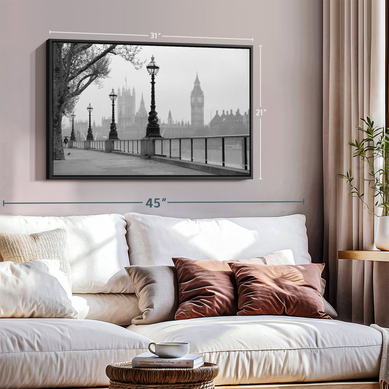 «London Black and White Wall Art», H 31 po x l 21 po