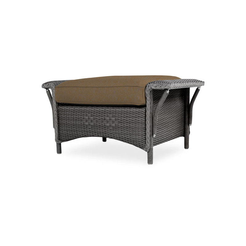 Nantucket Outdoor Ottoman, Charcoal, Woodgrain Ash