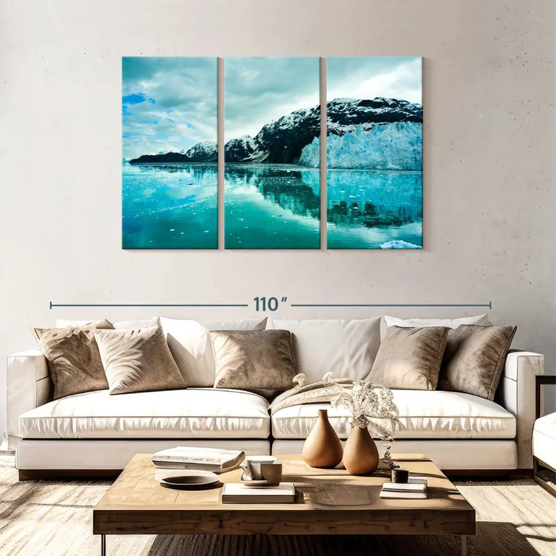 Montagnes enneigées d'Alvord Alaskan, H 48 po x l 74 po