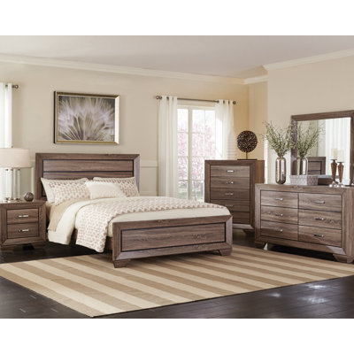 Ensemble de chambre à coucher 4 pièces Bynaker en taupe délavé