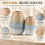 Ensemble de 2 vases de table oblongs en céramique, dégradés or, gris et bleu