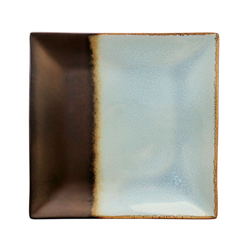 Gibson Elite Kaidence 16 Piece Square Stoneware Dinnerware Set In Bronze