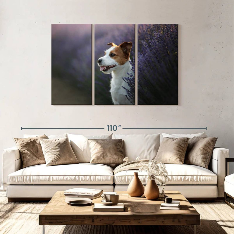 Brampt Lavender Field Dog, 48" H x 74" W