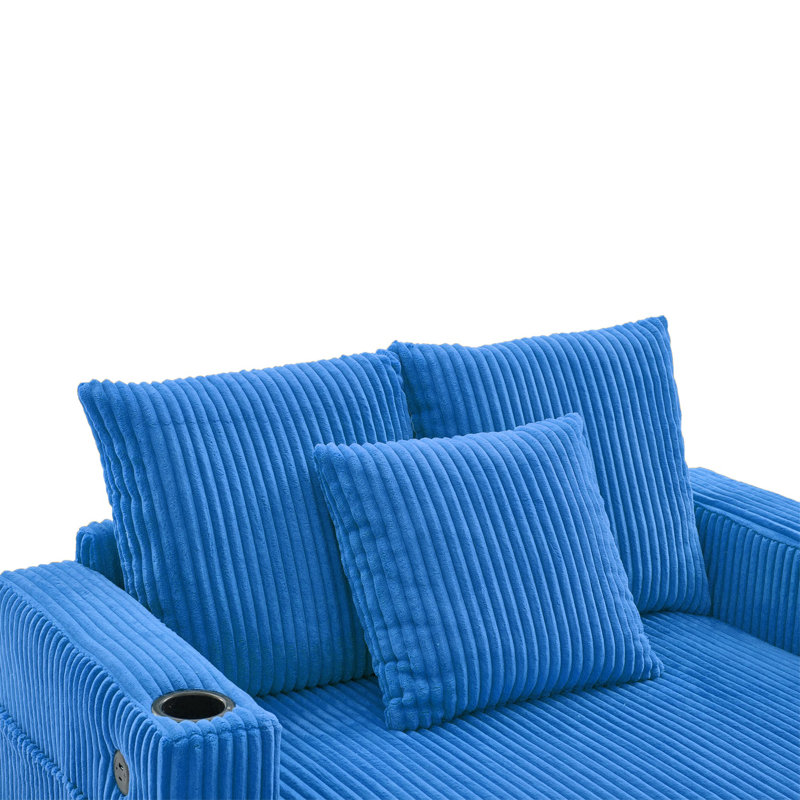 Chaise longue multifonctionnelle rembourrée, Bleu