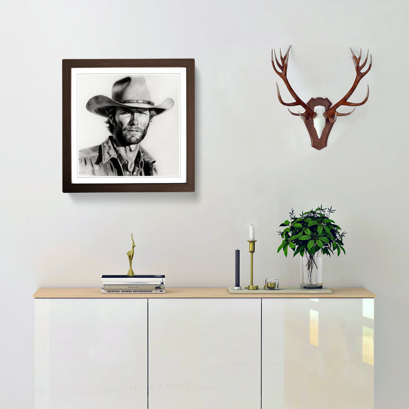 Clint Eastwood Drawing No.1 - Framed Print, Walnut