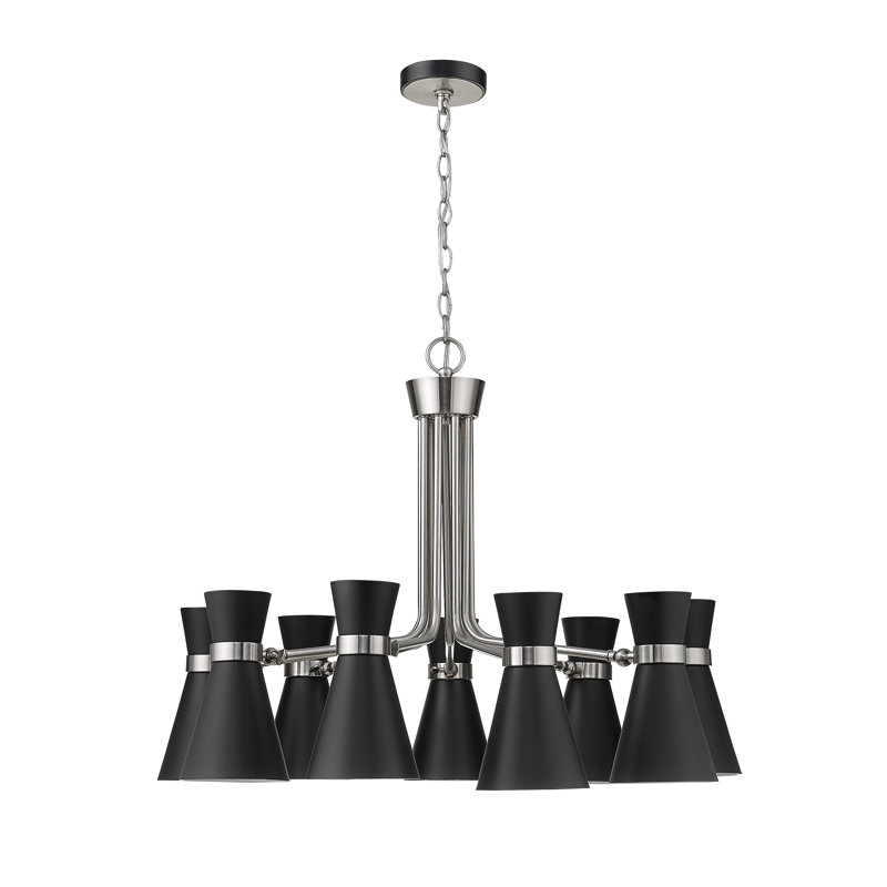 Arshavir 9 - Light Dimmable Classic / Traditional Chandelier, Brushed Nickel