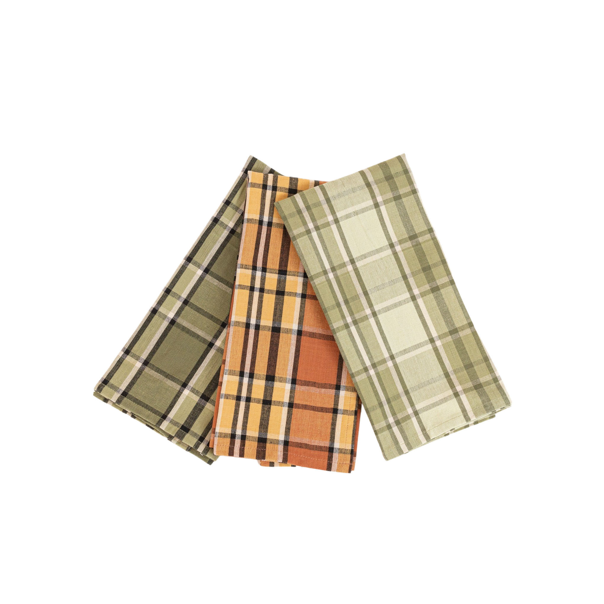 Gracie Oaks Cotton Plaid Kitchen Towels