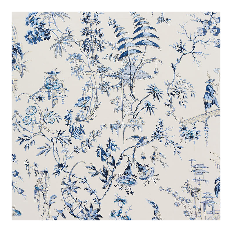 Oriana Nanjing 100% Cotton Fabric, China Blue