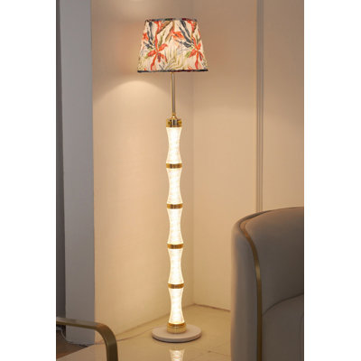 Lampe sur pied légère en tissu et acrylique de luxe à la française