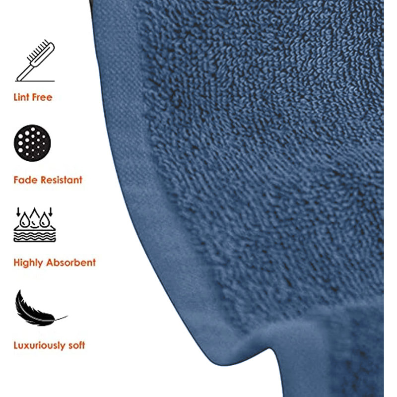 Hotel & Spa 100% Cotton Bath Towels (Set of 6), Blue