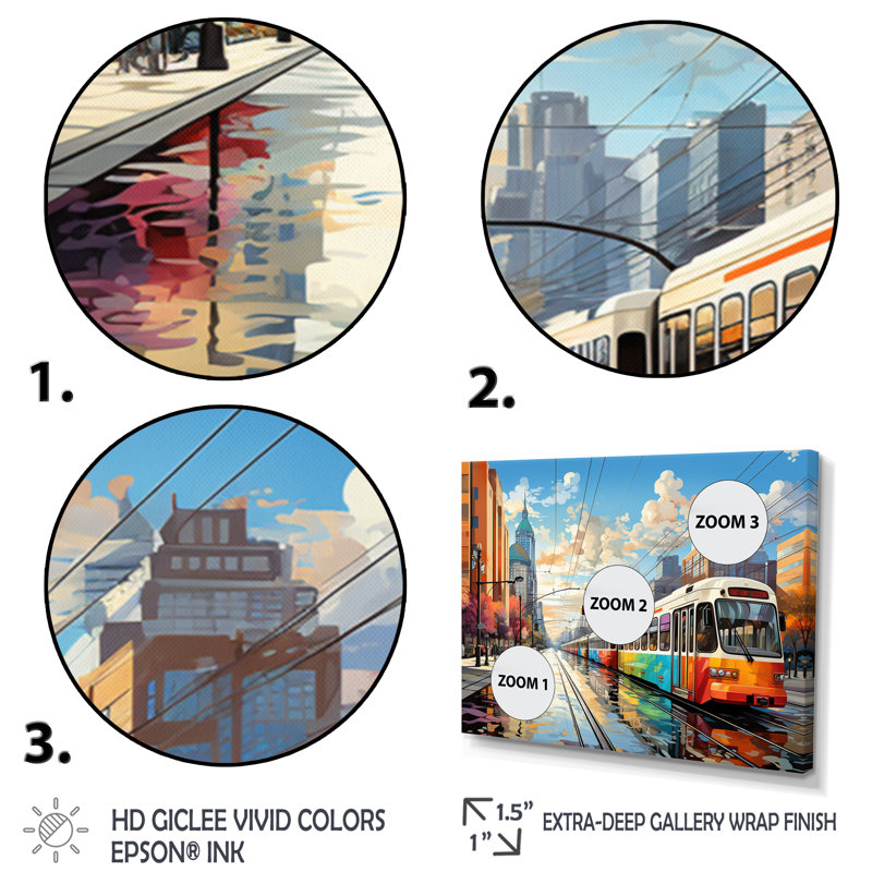 City Philadelphia Popart I Framed On Canvas Print, Gold Single Picture Framed, 16" H x 32" W x 1" D