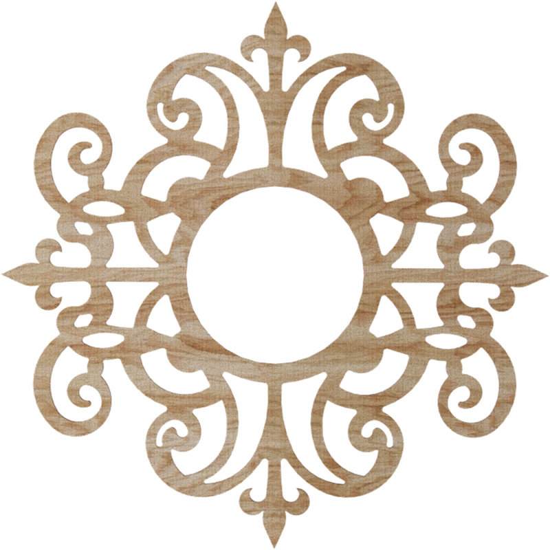 Médaillon de plafond en bois Dijon, Chêne rouge, H 30 po x l 30 po x P 0,25 po
