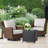 Patio Square Wicker Side Table-1946999459