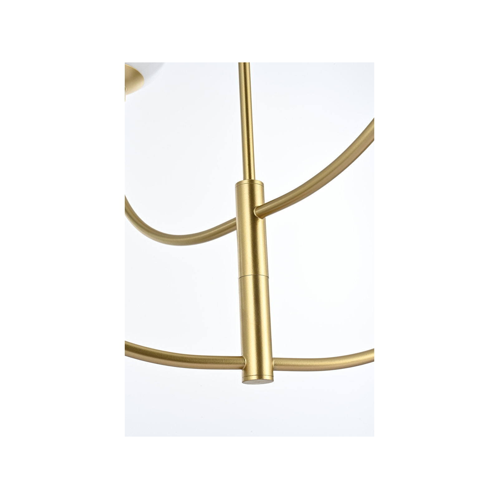 Kyle 4 - Light Dimmable Modern Linear Chandelier, 29.5" H x 42" W x 42" D, Brass