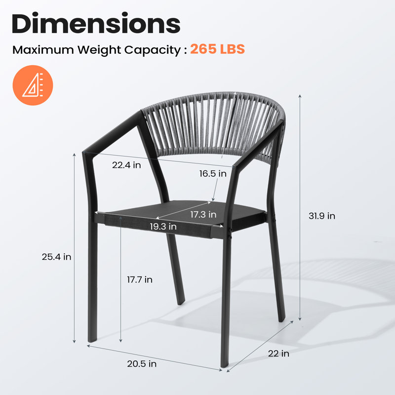Chaise de salle à manger en aluminium, Gris foncé