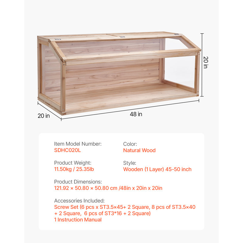 Cage de hamster en bois, H 20 po x l 48 po x P 20 po