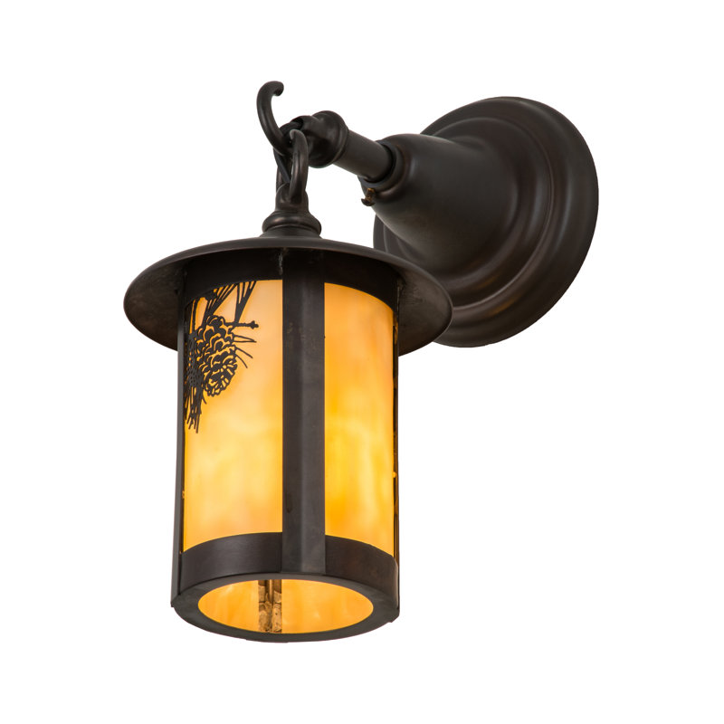 1 - Light Outdoor Wall Lantern, 12.5" H x 6" W x 10" D