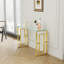 Console en verre d'acier inoxydable, table d'appoint repas doré transparent BS-02