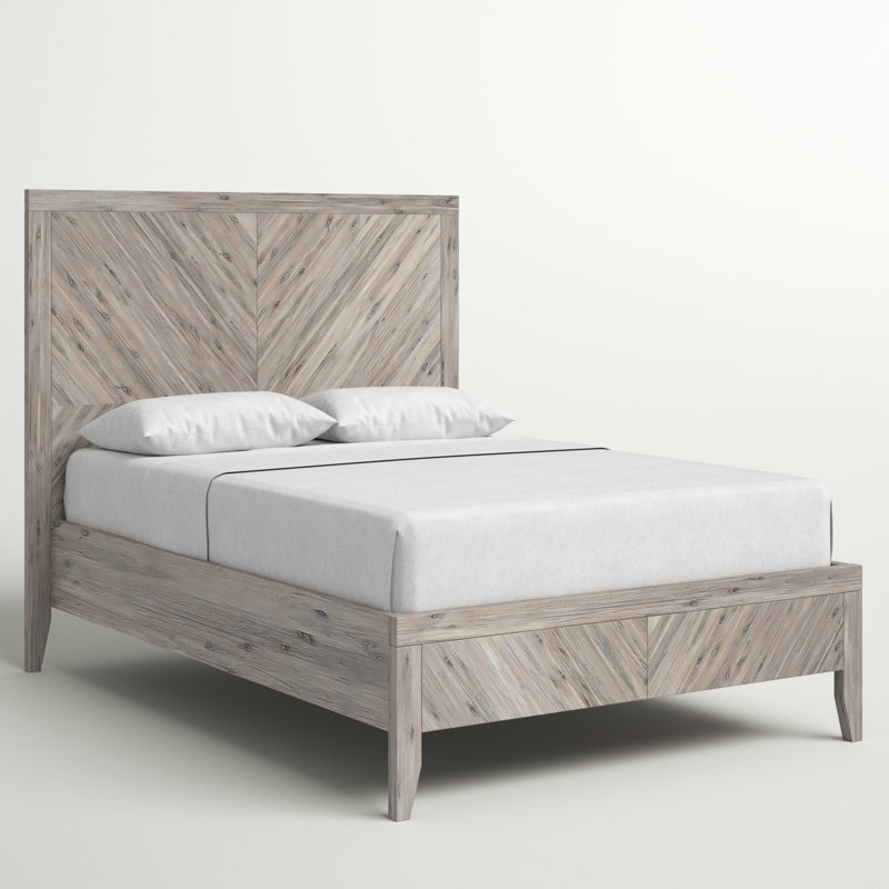 Lit plateforme en bois massif Tristian, Grand