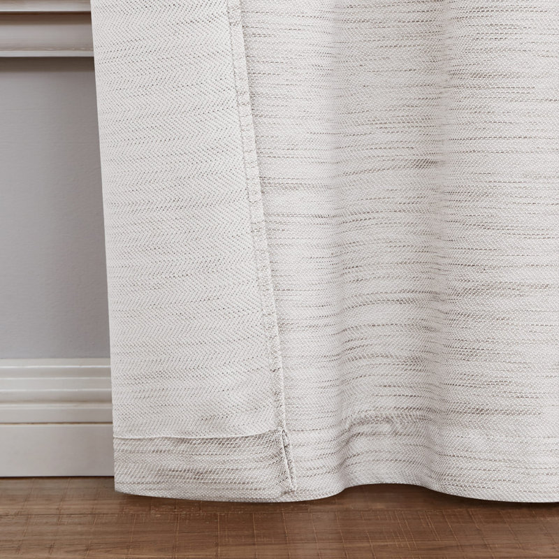 Nautica Julius Light Filtering Grommet Window Curtains, 36" x 63", Linen