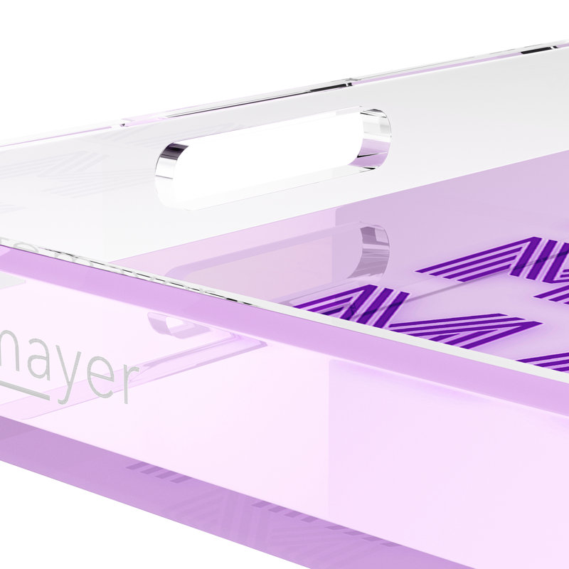 Mahjong Abstract Decorative Tray, 12"W x 12"D x 2"H, Lilac, Square
