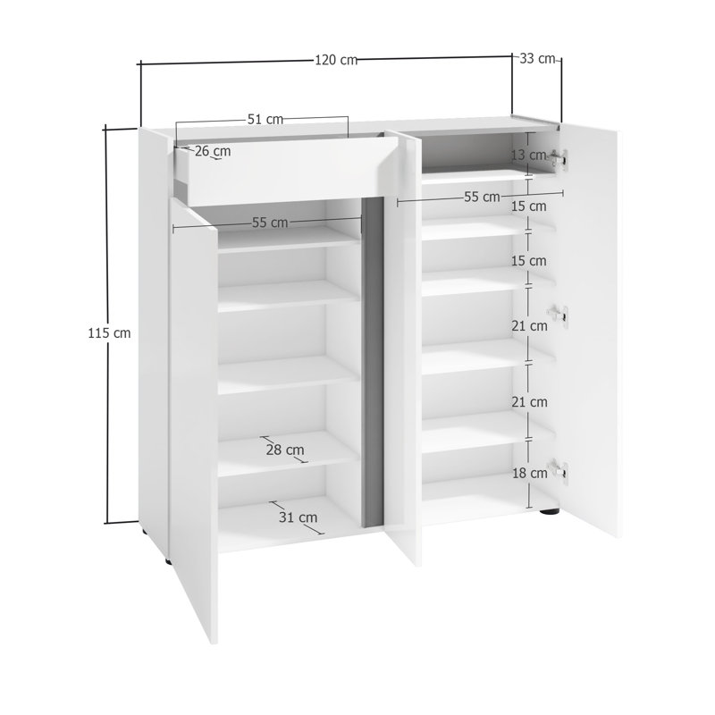 Sahaj 30 Pair Shoe Storage Cabinet