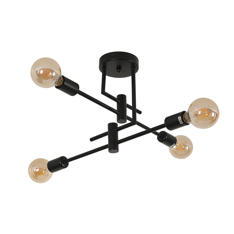 Black Sputnik 4-Light Flush Mount