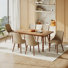 High Back Dining Chair with Ergonomic Curved Back, Padded Seat & Solid Wood Legs