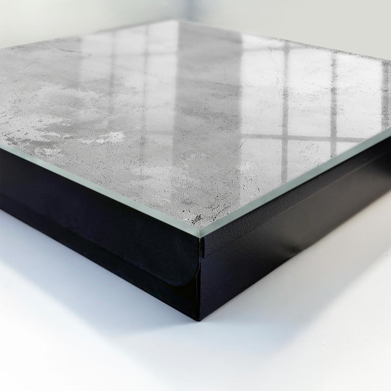 Key storage box, Opens to the left, 30x30x5, White, Concrete texture with cracks, gray roughness, 