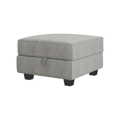 25.6" Wide Square Standard Ottoman with Storage by Latitude Run
