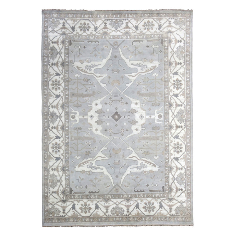 Tapis argenté 10 x 14 Oushak