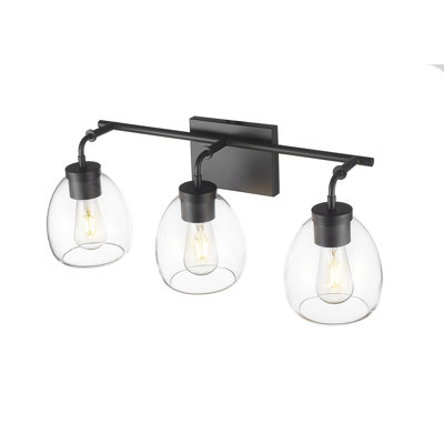 Brandon 24 in. 3-Light Vanity With Clear Glass Globes