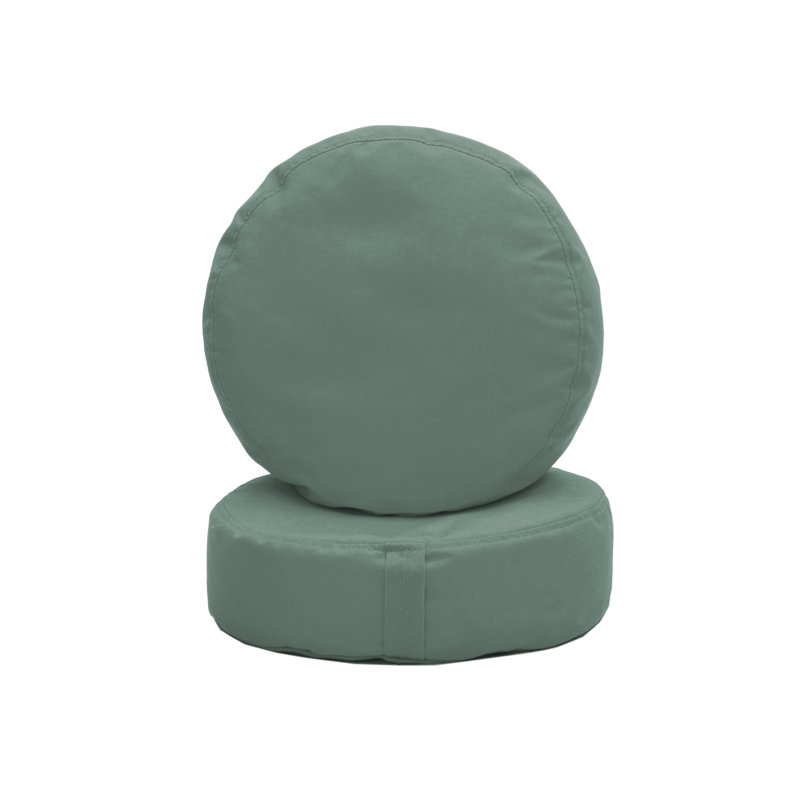 Coussin à billes rond 16 po Element, Turquoise poussiéreux