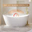 Baignoire de trempage autoportante 60 pouces, 56 gallons, 100% acrylique vierge pure avec drain et trop-plein, blanc brillant