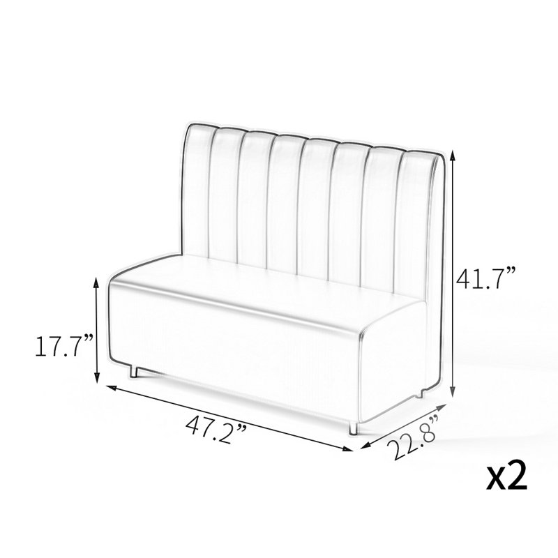Banc de restaurant moderne et simple (ensemble de 2).
