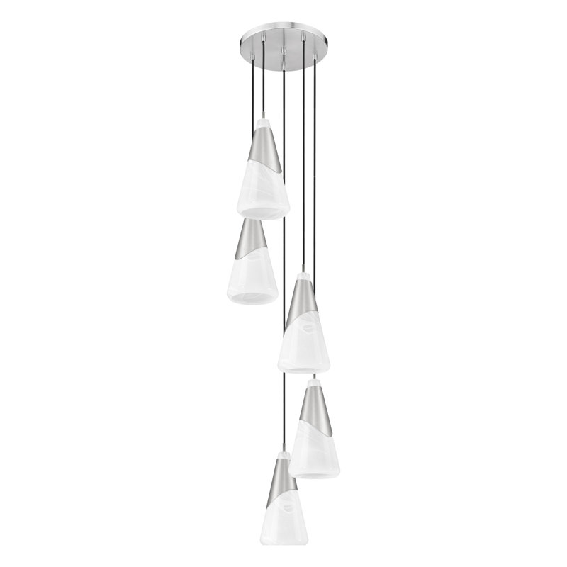 Lustre Jamess, 5 lumières, Nickel brossé