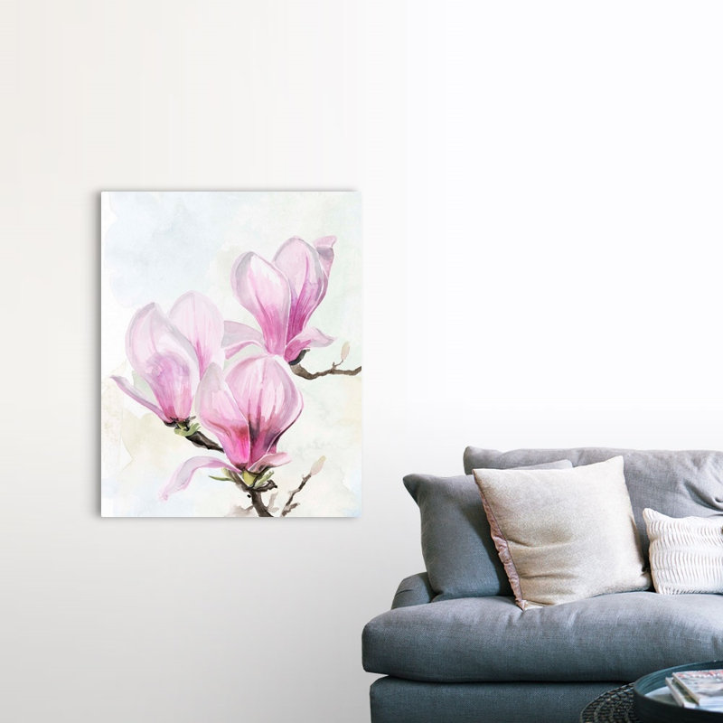 Magnolia Blooms II, art mural sur toile, H 36 po x l 45 po x P 1,25 po, Toile tendue
