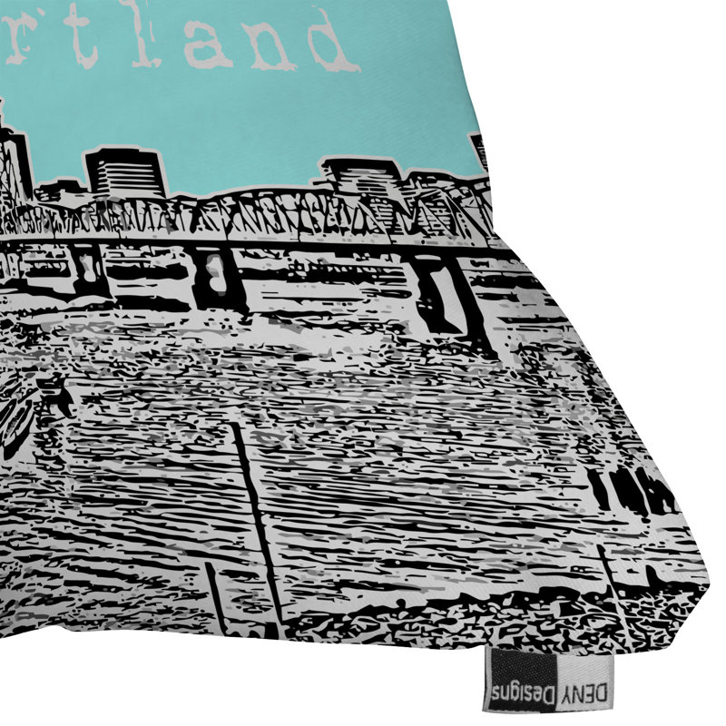 Coussin Bird Ave Portland, 16 po x 16 po, Glace