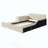  Velvet Upholstered Grounded Platform Bed, Mother & Child Bed with Bedside Desk, Storage Shelf and Round Stool for Kids Bedroom-2021531394-2021531392