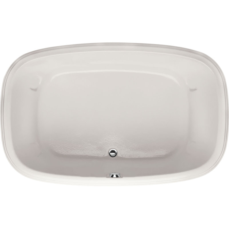 Sylvia 66'' x 38'' Soaking Acrylic Bathtub, White, Satin Nickel