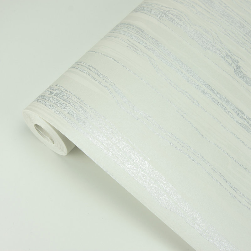 Rouleau de papier peint faux platine L 33 pi x l 21 po Absalon Nova, Blanc / blanc cassé
