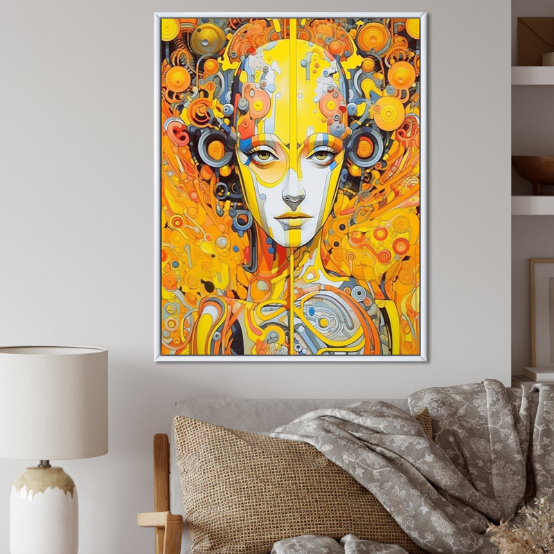 Illustration charmante de Robots charmants - Impression, 40" H x 30" W, Cadre photo argenté