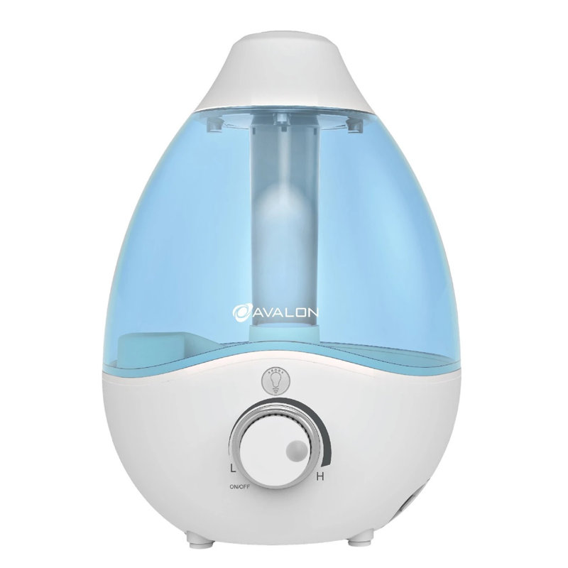 Avalon Blue and White Ultrasonic Cool Mist Humidifier with Humidistat