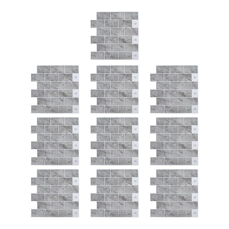 Set of 10 Self-adhesive Wall Tile Stickers