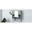 Armoire de rangement murale moderne 35 po x 28 po, armoire de salle de bain murale avec miroir, armoire à pharmacie avec barre à serviettes-1442088778
