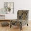 Fauteuil de chambre d'appoint doré à motif damassé
